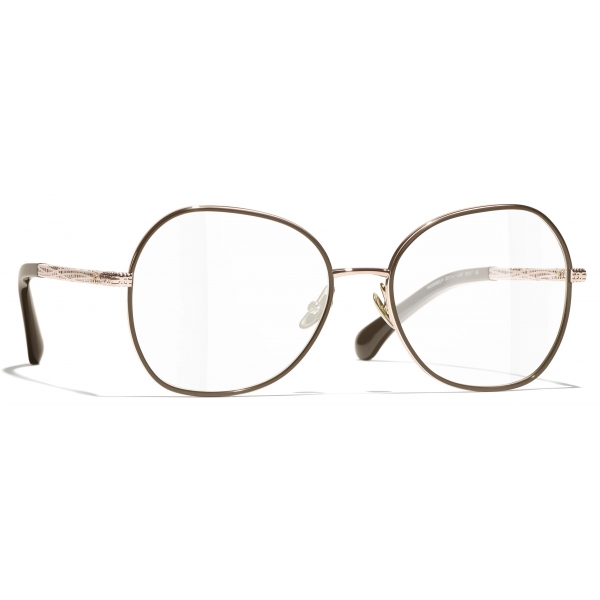 Chanel - Occhiali da Vista a Farfalla - Beige Rosa Oro - Chanel Eyewear