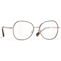Chanel - Occhiali da Vista a Farfalla - Beige Rosa Oro - Chanel Eyewear