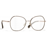 Chanel - Occhiali da Vista a Farfalla - Beige Rosa Oro - Chanel Eyewear