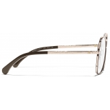 Chanel - Occhiali da Vista a Farfalla - Beige Rosa Oro - Chanel Eyewear