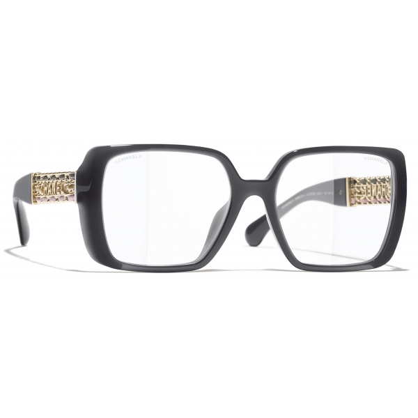 Chanel - Occhiali Quadrati con Filtro Luce Blu - Grigio Scuro - Chanel Eyewear