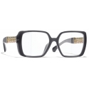 Chanel - Occhiali Quadrati con Filtro Luce Blu - Grigio Scuro - Chanel Eyewear