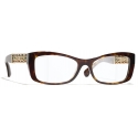 Chanel - Occhiali Rettangolare con Filtro Luce Blu - Tartaruga Scuro - Chanel Eyewear