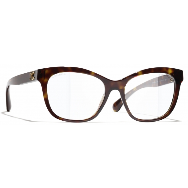Chanel - Occhiali Quadrati con Filtro Luce Blu - Tartaruga Scuro - Chanel Eyewear