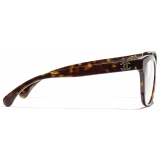 Chanel - Occhiali Quadrati con Filtro Luce Blu - Tartaruga Scuro - Chanel Eyewear