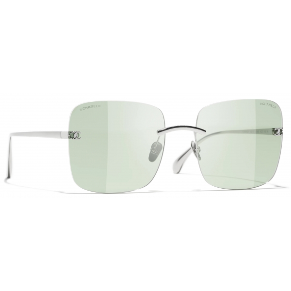 Chanel - Occhiali Quadrati con Filtro Luce Blu - Argento - Chanel Eyewear