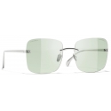 Chanel - Occhiali Quadrati con Filtro Luce Blu - Argento - Chanel Eyewear