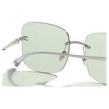 Chanel - Occhiali Quadrati con Filtro Luce Blu - Argento - Chanel Eyewear