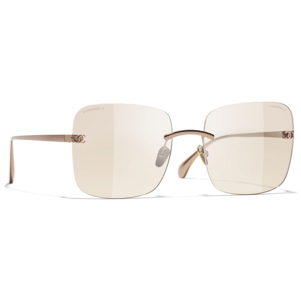 Chanel - Occhiali Quadrati con Filtro Luce Blu - Rosa Oro - Chanel Eyewear