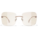 Chanel - Occhiali Quadrati con Filtro Luce Blu - Rosa Oro - Chanel Eyewear