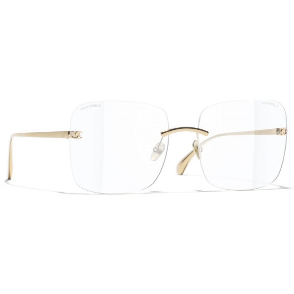 Chanel - Occhiali Quadrati con Filtro Luce Blu - Oro Chiaro - Chanel Eyewear