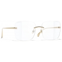 Chanel - Occhiali Quadrati con Filtro Luce Blu - Oro Chiaro - Chanel Eyewear
