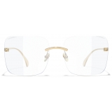 Chanel - Occhiali Quadrati con Filtro Luce Blu - Oro Chiaro - Chanel Eyewear