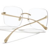 Chanel - Occhiali Quadrati con Filtro Luce Blu - Oro Chiaro - Chanel Eyewear