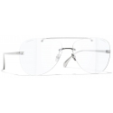 Chanel - Occhiali Pilota con Filtro Luce Blu - Argento - Chanel Eyewear