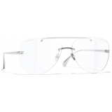 Chanel - Occhiali Pilota con Filtro Luce Blu - Argento - Chanel Eyewear
