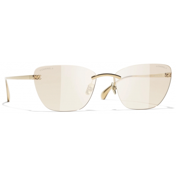 Chanel - Occhiali Cat-Eye con Filtro Luce Blu - Oro Chiaro - Chanel Eyewear