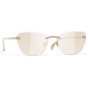 Chanel - Occhiali Cat-Eye con Filtro Luce Blu - Oro Chiaro - Chanel Eyewear
