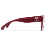 Chanel - Occhiali Quadrati con Filtro Luce Blu - Rosso - Chanel Eyewear