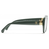 Chanel - Occhiali Quadrati con Filtro Luce Blu - Verde Pallido - Chanel Eyewear