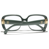 Chanel - Occhiali Quadrati con Filtro Luce Blu - Verde Pallido - Chanel Eyewear