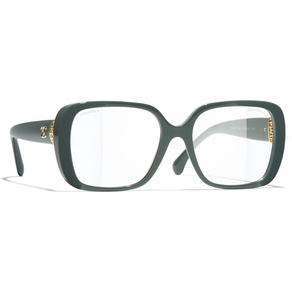 Chanel - Occhiali Quadrati con Filtro Luce Blu - Verde Pallido - Chanel Eyewear