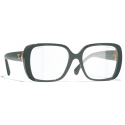 Chanel - Occhiali Quadrati con Filtro Luce Blu - Verde Pallido - Chanel Eyewear