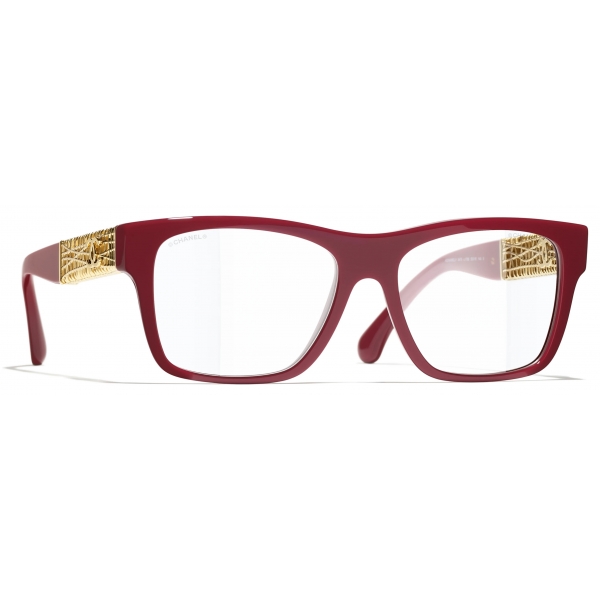 Chanel - Occhiali Quadrati con Filtro Luce Blu - Rosso Scuro - Chanel Eyewear