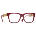 Chanel - Occhiali Quadrati con Filtro Luce Blu - Rosso Scuro - Chanel Eyewear