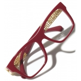 Chanel - Occhiali Quadrati con Filtro Luce Blu - Rosso Scuro - Chanel Eyewear