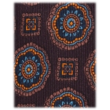Viola Milano - Ancona Bloom Selftipped Silk Tie - Brown Mix - Handmade in Italy - Luxury Exclusive Collection