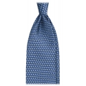 Viola Milano - Cravatta in Seta con Stampa Animalier - Elefante Blu Navy - Handmade in Italy - Luxury Exclusive Collection
