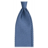 Viola Milano - Animal Printed Selftipped Silk Tie - Navy Elephant - Handmade in Italy - Luxury Exclusive Collection