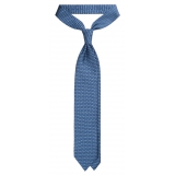 Viola Milano - Animal Printed Selftipped Silk Tie - Navy Elephant - Handmade in Italy - Luxury Exclusive Collection