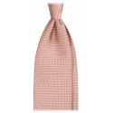 Viola Milano - Animal Printed Selftipped Silk Tie - Orange Elephant - Handmade in Italy - Luxury Exclusive Collection