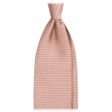 Viola Milano - Animal Printed Selftipped Silk Tie - Orange Elephant - Handmade in Italy - Luxury Exclusive Collection