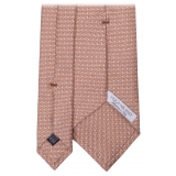 Viola Milano - Cravatta in Seta con Stampa Animalier - Elefante Arancione - Handmade in Italy - Luxury Exclusive Collection