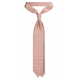 Viola Milano - Animal Printed Selftipped Silk Tie - Orange Elephant - Handmade in Italy - Luxury Exclusive Collection