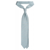 Viola Milano - Animal Printed Selftipped Silk Tie - Menthol Elephant - Handmade in Italy - Luxury Exclusive Collection