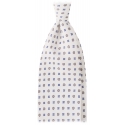 Viola Milano - Artisan Bloom Selftipped Silk Tie - White Mix - Handmade in Italy - Luxury Exclusive Collection