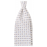 Viola Milano - Artisan Bloom Selftipped Silk Tie - White Mix - Handmade in Italy - Luxury Exclusive Collection