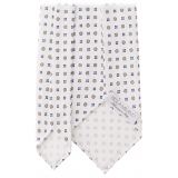 Viola Milano - Artisan Bloom Selftipped Silk Tie - White Mix - Handmade in Italy - Luxury Exclusive Collection