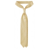 Viola Milano - Cravatta in Seta Autofilettante Artisan Bloom - Mix Giallo - Handmade in Italy - Luxury Exclusive Collection