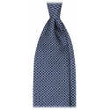 Viola Milano - Cravatta in Seta Italiana con Motivo a Catena - Navy/Mare - Handmade in Italy - Luxury Exclusive Collection