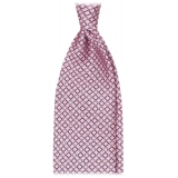 Viola Milano - Cravatta in Seta Italiana con Motivo a Catena Mista - Rosa Mix - Handmade in Italy - Luxury Exclusive Collection