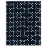 Viola Milano - Cravatta in Seta Stampata a Mano con Catena - Navy/Mare - Handmade in Italy - Luxury Exclusive Collection