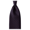 Viola Milano - Artisan Cubes Selftipped Silk Tie - Navy Mix - Handmade in Italy - Luxury Exclusive Collection
