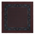 Viola Milano - Fazzoletto da Taschino in Seta Motivo Floreale - Marrone Mix - Handmade in Italy - Luxury Exclusive Collection