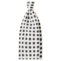 Viola Milano - Artisan Floral Selftipped Silk Tie - White - Handmade in Italy - Luxury Exclusive Collection