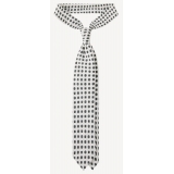 Viola Milano - Cravatta in Seta con Ricamo Floreale Artigianale - Bianco - Handmade in Italy - Luxury Exclusive Collection